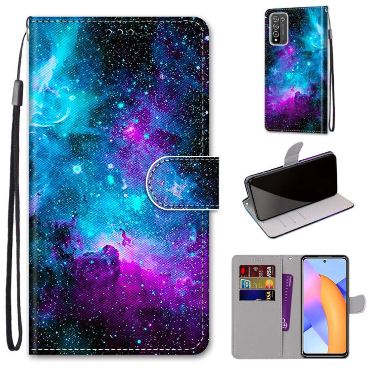 Coloured Drawing Cross Texture Horizontal Flip PU Leather Case with Holder & Card Slots & Wallet & Lanyard