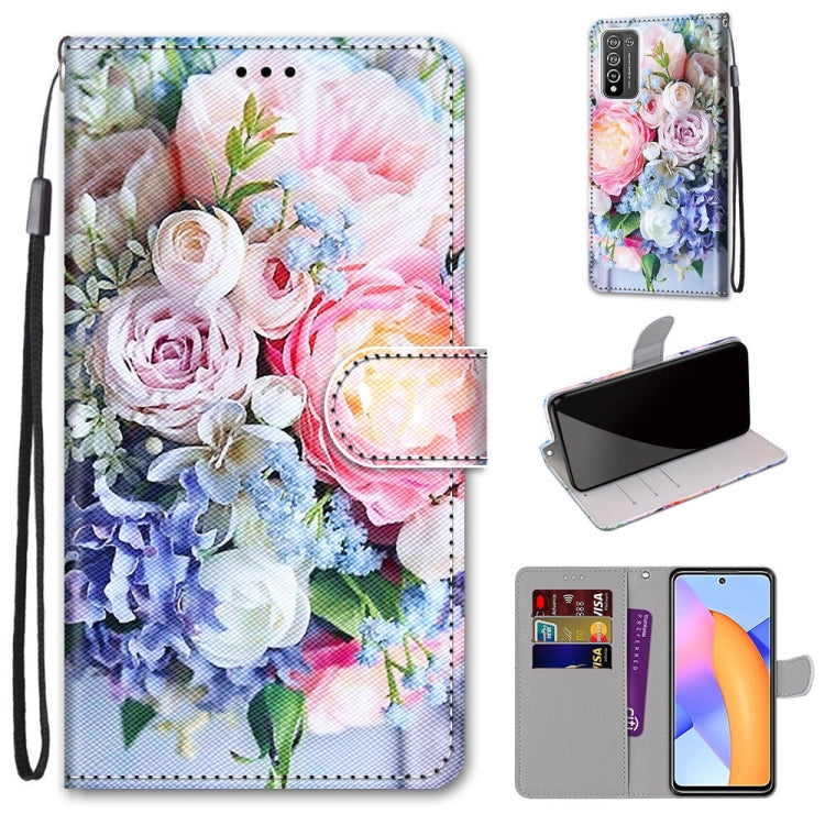 Coloured Drawing Cross Texture Horizontal Flip PU Leather Case with Holder & Card Slots & Wallet & Lanyard