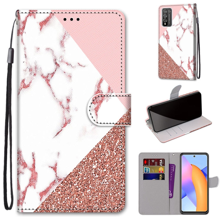 Coloured Drawing Cross Texture Horizontal Flip PU Leather Case with Holder & Card Slots & Wallet & Lanyard