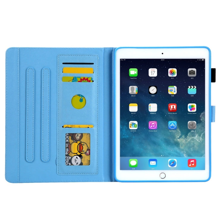 For iPad 10.2 inch Coloured Drawing Pattern Horizontal Flip Leather Case with Holder & Card Slots & Photo Frame — Rose