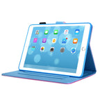 For iPad 10.2 inch Coloured Drawing Pattern Horizontal Flip Leather Case with Holder & Card Slots & Photo Frame — Red Flower Blue Butterfly