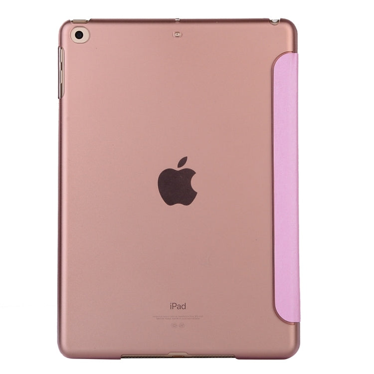 Silk Texture Horizontal Flip Magnetic PU Leather Case, with Three-folding Holder & Sleep / Wake-up Function — Pink