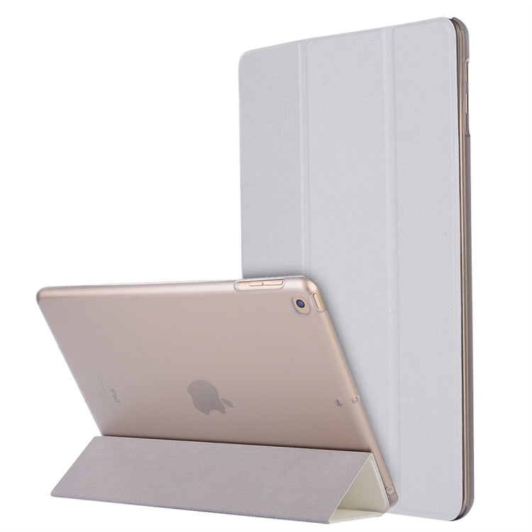 Silk Texture Horizontal Flip Magnetic PU Leather Case, with Three-folding Holder & Sleep / Wake-up Function — Purple