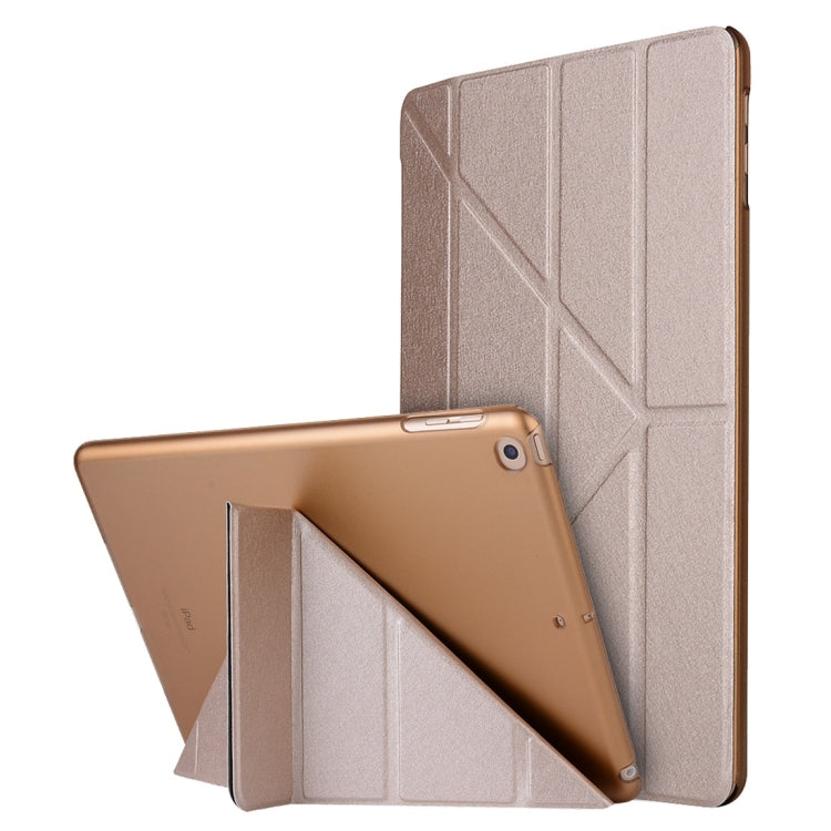 For iPad 10.2 inch Silk Texture Horizontal Deformation Flip Leather Case with Holder — view 14