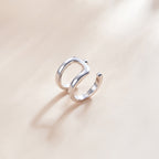 S925 Sterling Silver Silver Double-ring Ear Clip Women Earrings