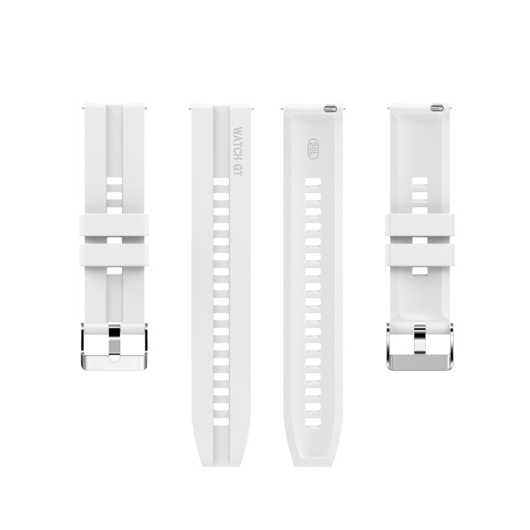 GTS 2 20mm Silicone Replacement Strap Watchband with Silver Buckle, For Amazfit GTS 2e
