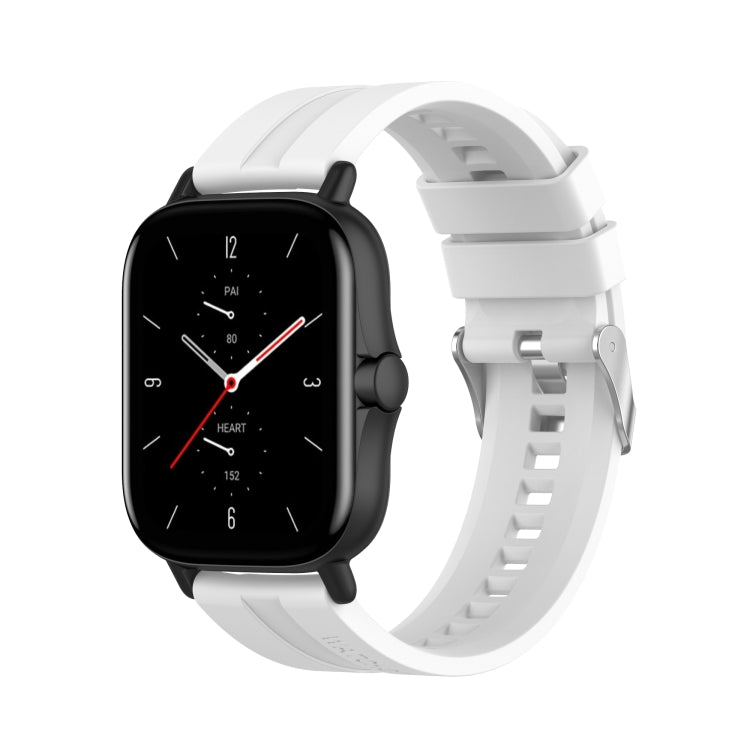 GTS 2 20mm Silicone Replacement Strap Watchband with Silver Buckle, For Amazfit GTS 2e