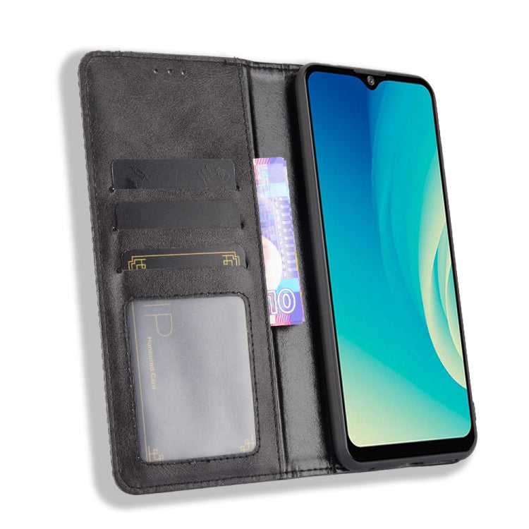 Magnetic Buckle Retro Crazy Horse Texture Horizontal Flip Leather Case with Holder & Card Slots & Photo Frame