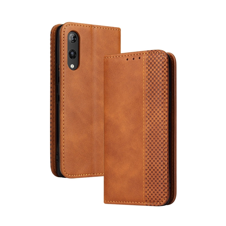 Magnetic Buckle Retro Crazy Horse Texture Horizontal Flip Leather Case with Holder & Card Slots & Photo Frame