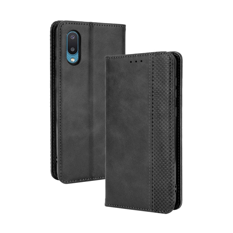 Magnetic Buckle Retro Crazy Horse Texture Horizontal Flip Leather Case with Holder & Card Slots & Photo Frame