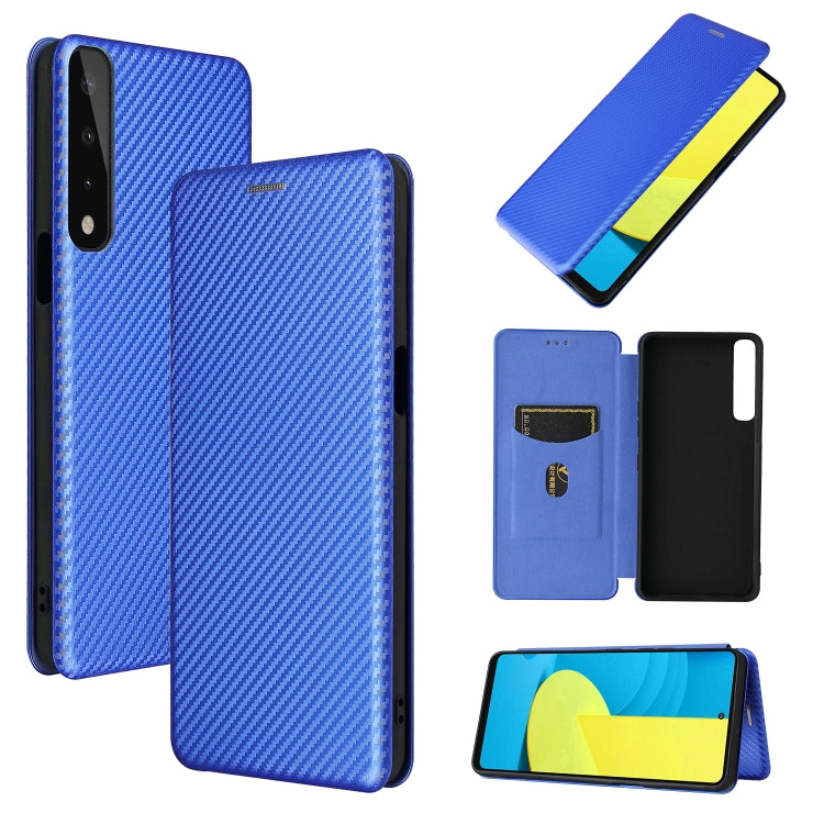 Carbon Fiber Texture Magnetic Horizontal Flip TPU + PC + PU Leather Case with Card Slot