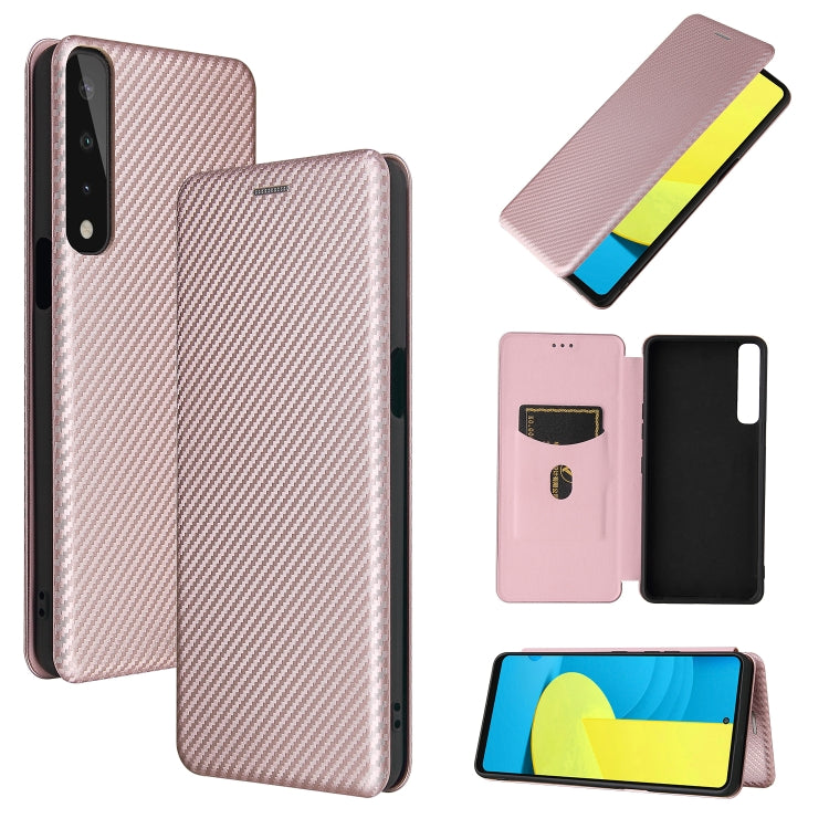Carbon Fiber Texture Magnetic Horizontal Flip TPU + PC + PU Leather Case with Card Slot