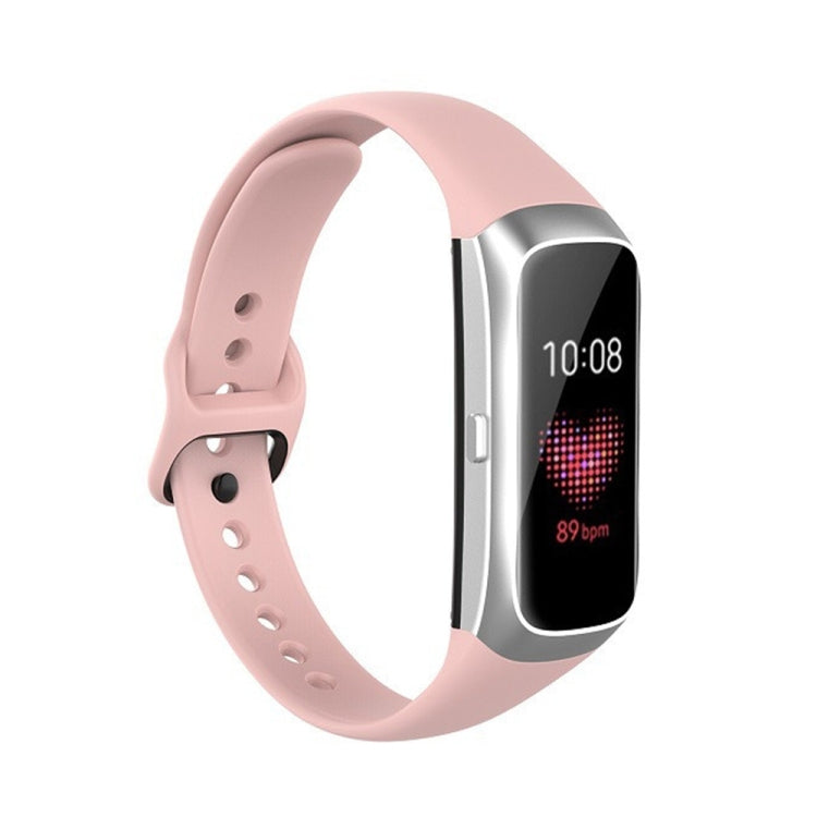 For Samsung Galaxy Fit SM-R370 Silicone Steel Shrapnel Black Buckle Replacement Strap Watchband