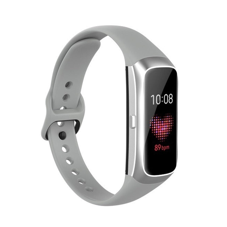 For Samsung Galaxy Fit SM-R370 Silicone Steel Shrapnel Black Buckle Replacement Strap Watchband