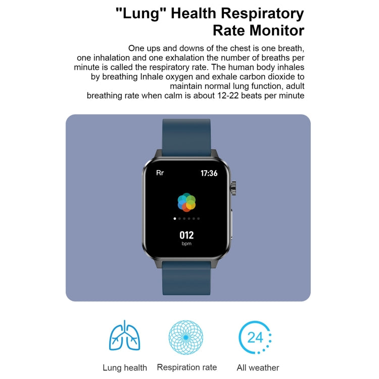 E86 1.7 inch TFT Color Screen IP68 Waterproof Smart Watch, Support Blood Oxygen Monitoring / Body Temperature Monitoring / AI Medical Diagnosis, Style: TPU Strap