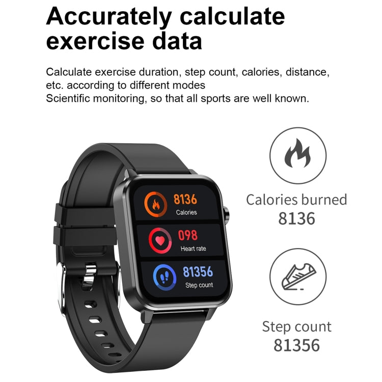 E86 1.7 inch TFT Color Screen IP68 Waterproof Smart Watch, Support Blood Oxygen Monitoring / Body Temperature Monitoring / AI Medical Diagnosis, Style: TPU Strap