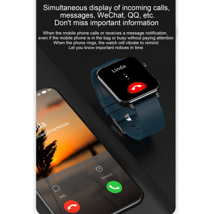 E86 1.7 inch TFT Color Screen IP68 Waterproof Smart Watch, Support Blood Oxygen Monitoring / Body Temperature Monitoring / AI Medical Diagnosis, Style: TPU Strap