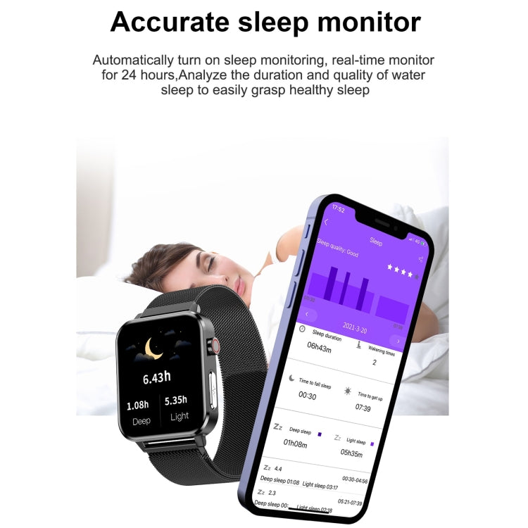 E86 1.7 inch TFT Color Screen IP68 Waterproof Smart Watch, Support Blood Oxygen Monitoring / Body Temperature Monitoring / AI Medical Diagnosis, Style: TPU Strap