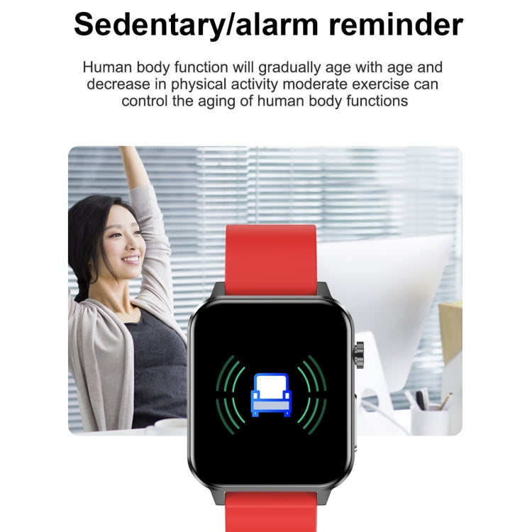 E86 1.7 inch TFT Color Screen IP68 Waterproof Smart Watch, Support Blood Oxygen Monitoring / Body Temperature Monitoring / AI Medical Diagnosis, Style: TPU Strap