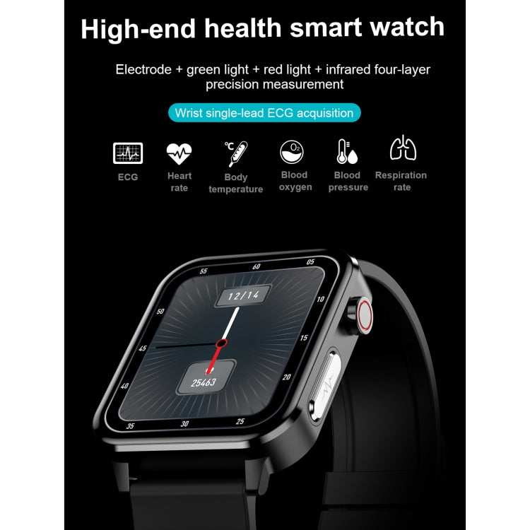 E86 1.7 inch TFT Color Screen IP68 Waterproof Smart Watch, Support Blood Oxygen Monitoring / Body Temperature Monitoring / AI Medical Diagnosis, Style: Steel Strap