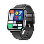 E86 1.7 inch TFT Color Screen IP68 Waterproof Smart Watch, Support Blood Oxygen Monitoring / Body Temperature Monitoring / AI Medical Diagnosis, Style: Leather Strap