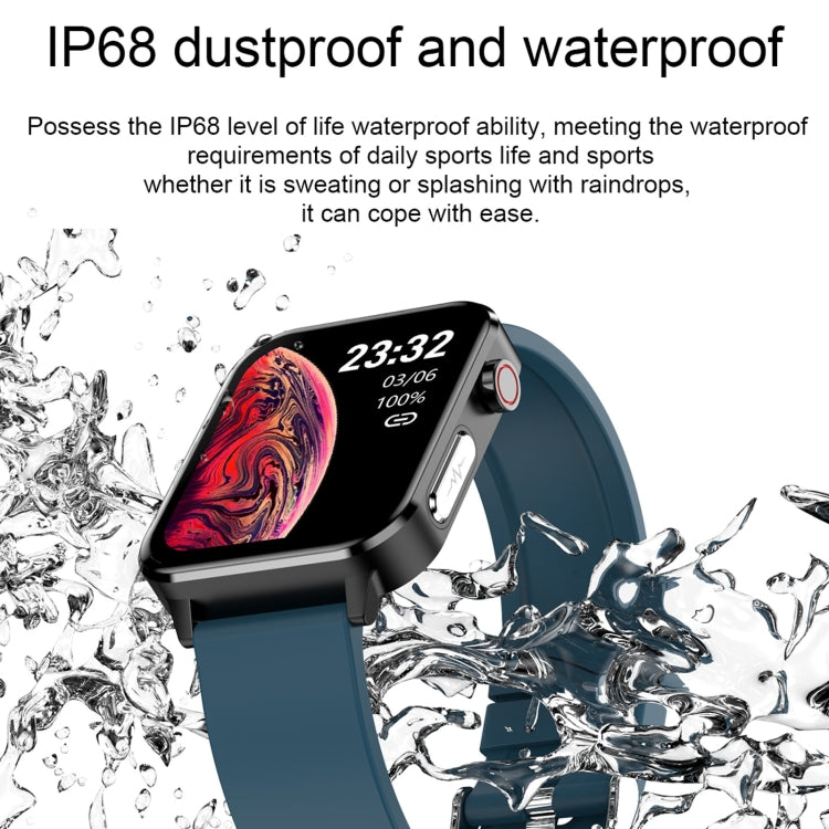 E86 1.7 inch TFT Color Screen IP68 Waterproof Smart Watch, Support Blood Oxygen Monitoring / Body Temperature Monitoring / AI Medical Diagnosis, Style: Leather Strap