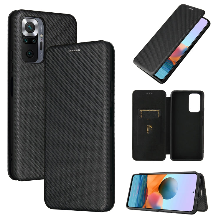 Carbon Fiber Texture Magnetic Horizontal Flip TPU + PC + PU Leather Case with Card Slot