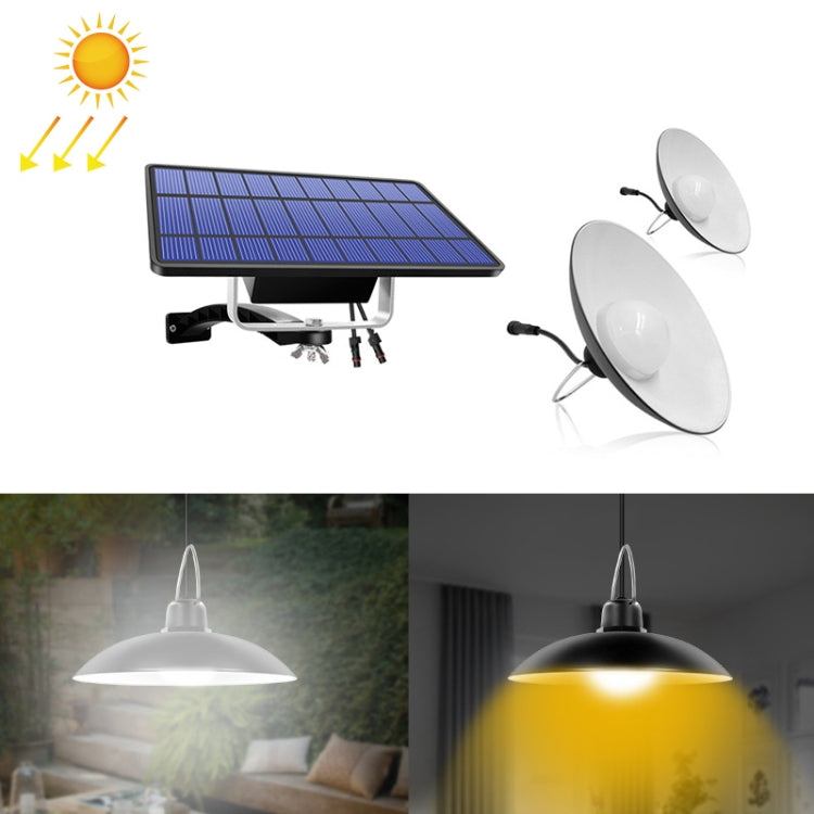 2 in 1 Solar Light Landscape Courtyard Corridor Lighting 32-LED Retro Chandelier — Warm Light
