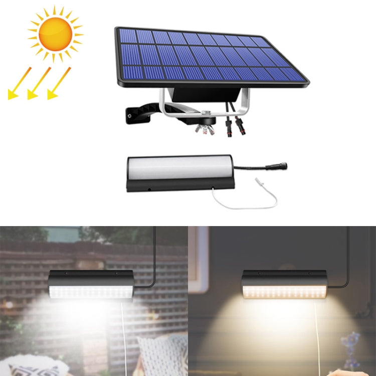 Pull-Switch 2 in 1 Solar Light 60-LEDs Landscape Courtyard Wall Lamp — White Shell