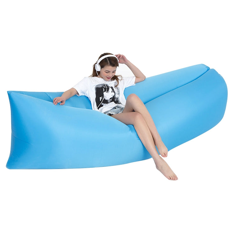 Outdoor Portable Lazy Water Inflatable Sofa Beach Grass Air Bed, Size: 200 x 70cm — 200 x 70cm Sky Blue