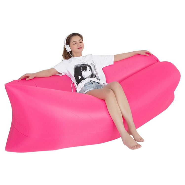 Outdoor Portable Lazy Water Inflatable Sofa Beach Grass Air Bed, Size: 200 x 70cm — 200 x 70cm Rose Red
