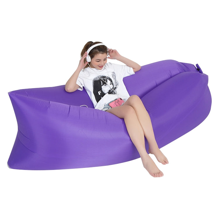 Outdoor Portable Lazy Water Inflatable Sofa Beach Grass Air Bed, Size: 200 x 70cm — 200 x 70cm Purple