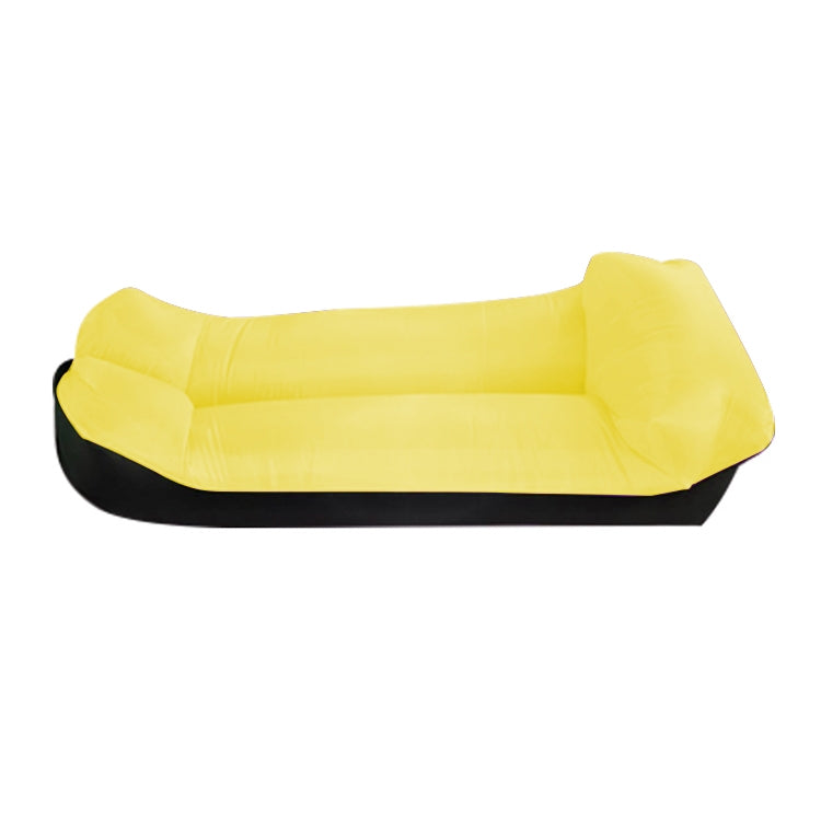 Color-blocking Pillow Style 210T Tear-proof Plaid Cloth Inflatable Sofa Outdoor Portable Air Sleeping Bag Beach Inflatable Floating Row, Size: 240 x 55cm — 240 x 55cm Red + Black