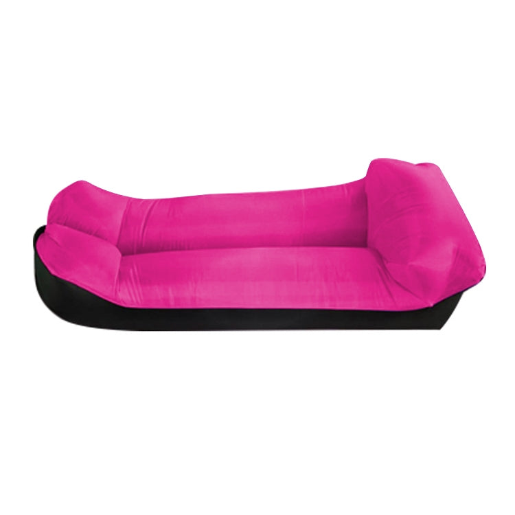 Color-blocking Pillow Style 210T Tear-proof Plaid Cloth Inflatable Sofa Outdoor Portable Air Sleeping Bag Beach Inflatable Floating Row, Size: 240 x 55cm — 240 x 55cm Green + Black