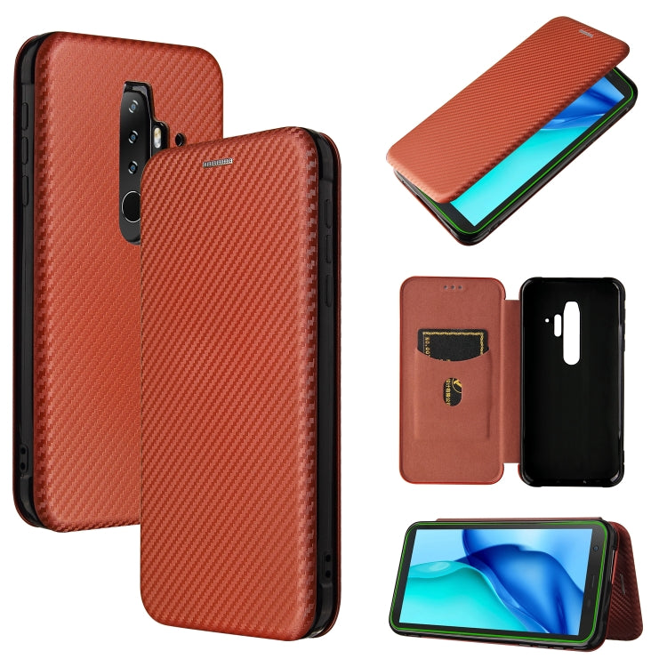 Carbon Fiber Texture Magnetic Horizontal Flip TPU + PC + PU Leather Case with Card Slot
