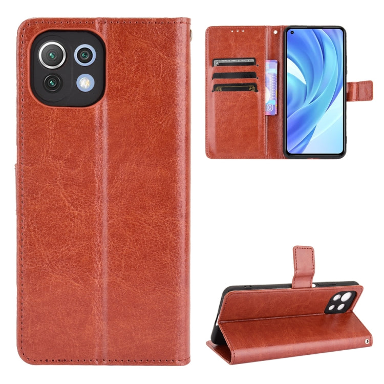 Retro Crazy Horse Texture Horizontal Flip Leather Case with Holder & Card Slots & Photo Frame