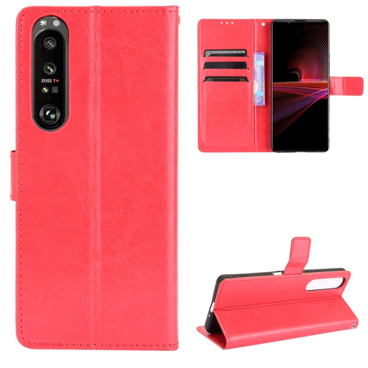 Retro Crazy Horse Texture Horizontal Flip Leather Case with Holder & Card Slots & Photo Frame