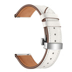 22mm Universal Butterfly Buckle Leather Replacement Strap Watchband — Pink