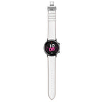 22mm Universal Butterfly Buckle Leather Replacement Strap Watchband — Black