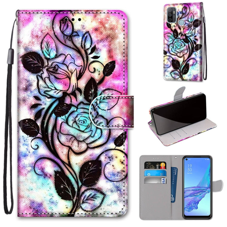 Coloured Drawing Cross Texture Horizontal Flip PU Leather Case with Holder & Card Slots & Wallet & Lanyard