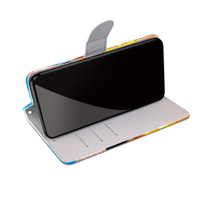 Coloured Drawing Cross Texture Horizontal Flip PU Leather Case with Holder & Card Slots & Wallet & Lanyard