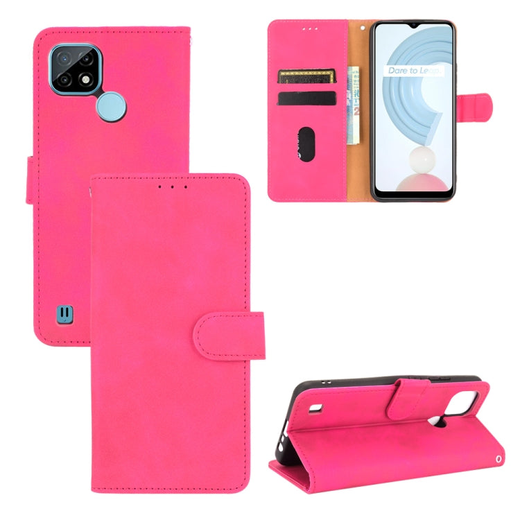 Solid Color Skin Feel Magnetic Buckle Horizontal Flip Calf Texture PU Leather Case with Holder & Card Slots & Wallet
