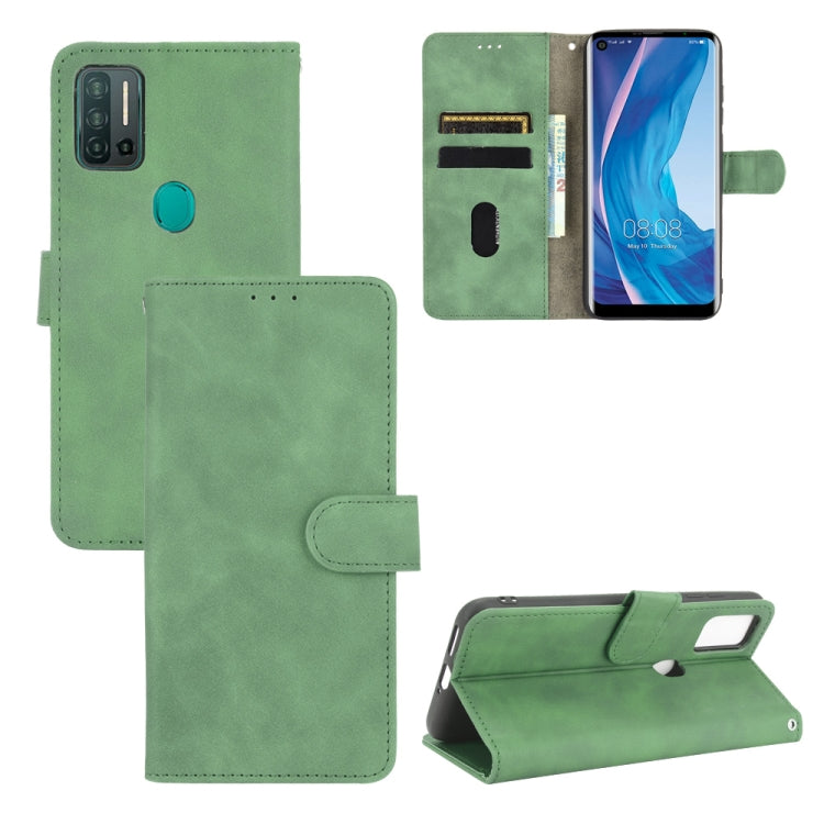 Solid Color Skin Feel Magnetic Buckle Horizontal Flip Calf Texture PU Leather Case with Holder & Card Slots & Wallet