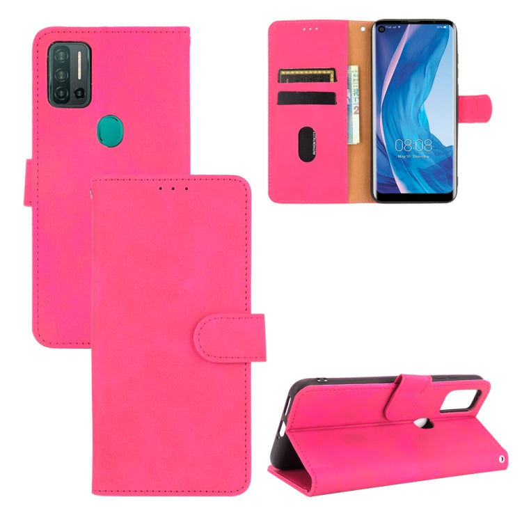 Solid Color Skin Feel Magnetic Buckle Horizontal Flip Calf Texture PU Leather Case with Holder & Card Slots & Wallet