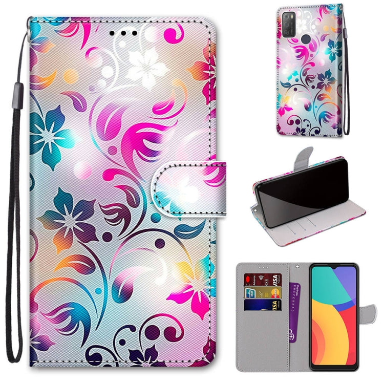 Coloured Drawing Cross Texture Horizontal Flip PU Leather Case with Holder & Card Slots & Wallet & Lanyard