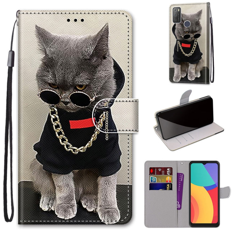 Coloured Drawing Cross Texture Horizontal Flip PU Leather Case with Holder & Card Slots & Wallet & Lanyard