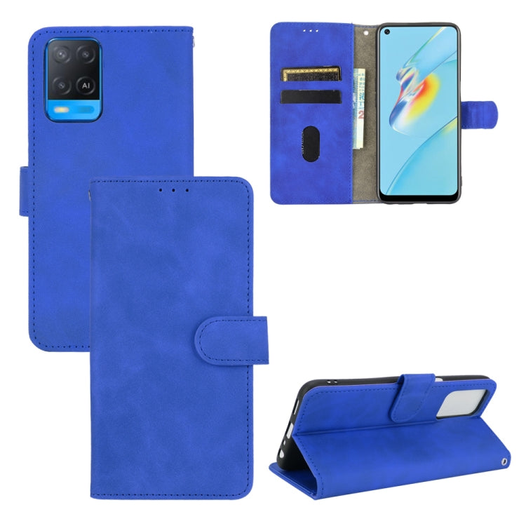 Solid Color Skin Feel Magnetic Buckle Horizontal Flip Calf Texture PU Leather Case with Holder & Card Slots & Wallet