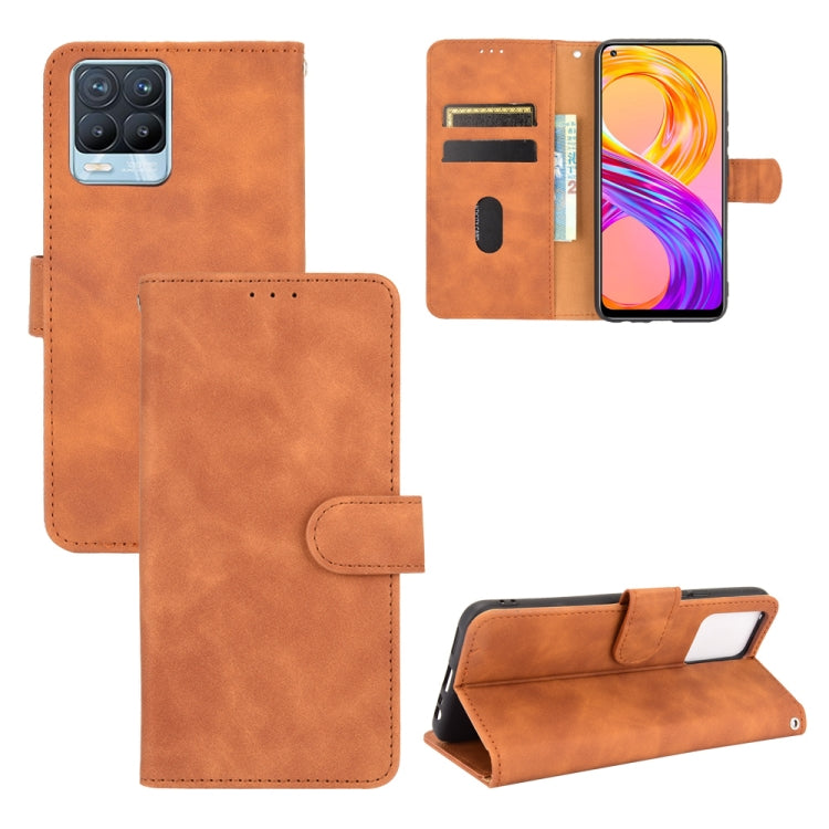 Solid Color Skin Feel Magnetic Buckle Horizontal Flip Calf Texture PU Leather Case with Holder & Card Slots & Wallet