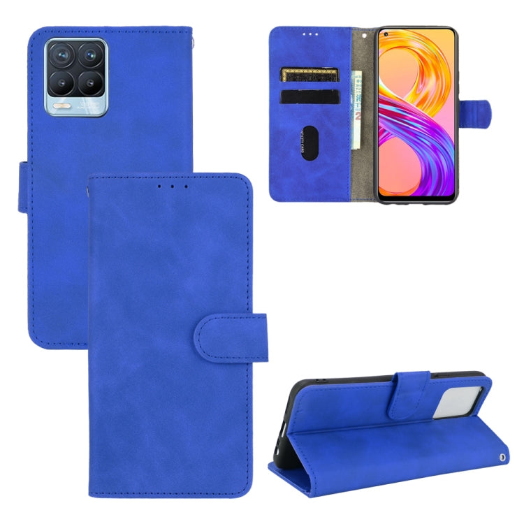 Solid Color Skin Feel Magnetic Buckle Horizontal Flip Calf Texture PU Leather Case with Holder & Card Slots & Wallet