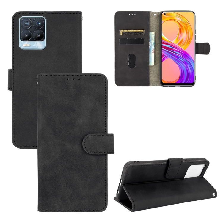 Solid Color Skin Feel Magnetic Buckle Horizontal Flip Calf Texture PU Leather Case with Holder & Card Slots & Wallet